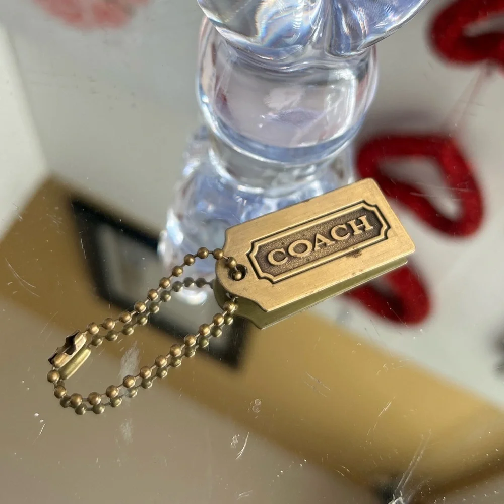 Coach Brass Tag Pendant Necklace